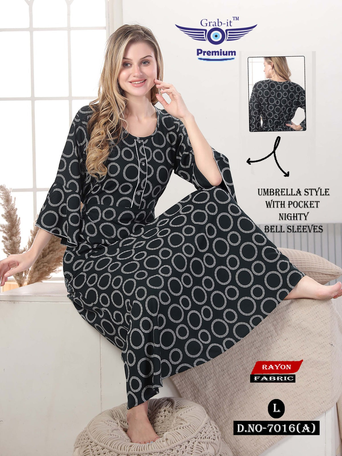 Bell Sleeves Grab It Night Gowns