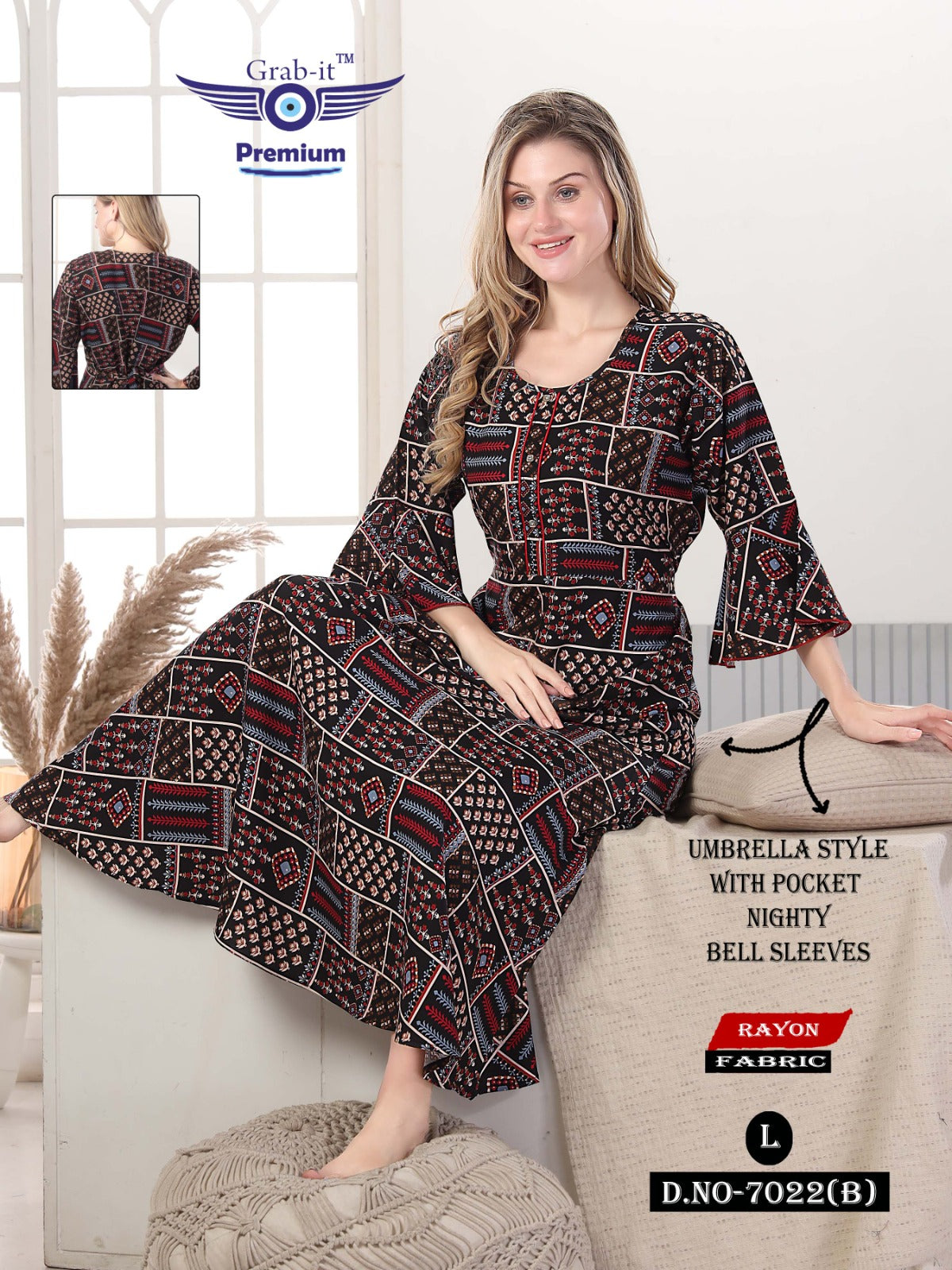 Bell Sleeves Grab It Night Gowns