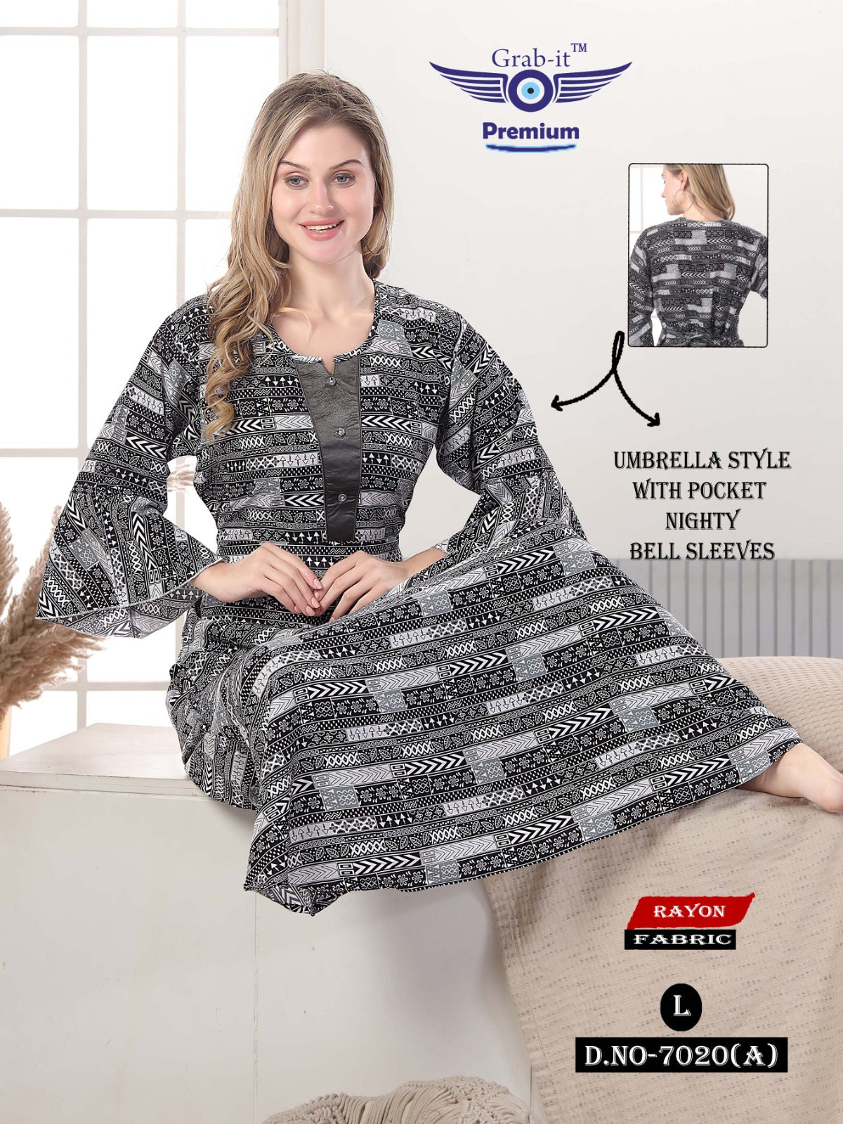 Bell Sleeves Grab It Night Gowns