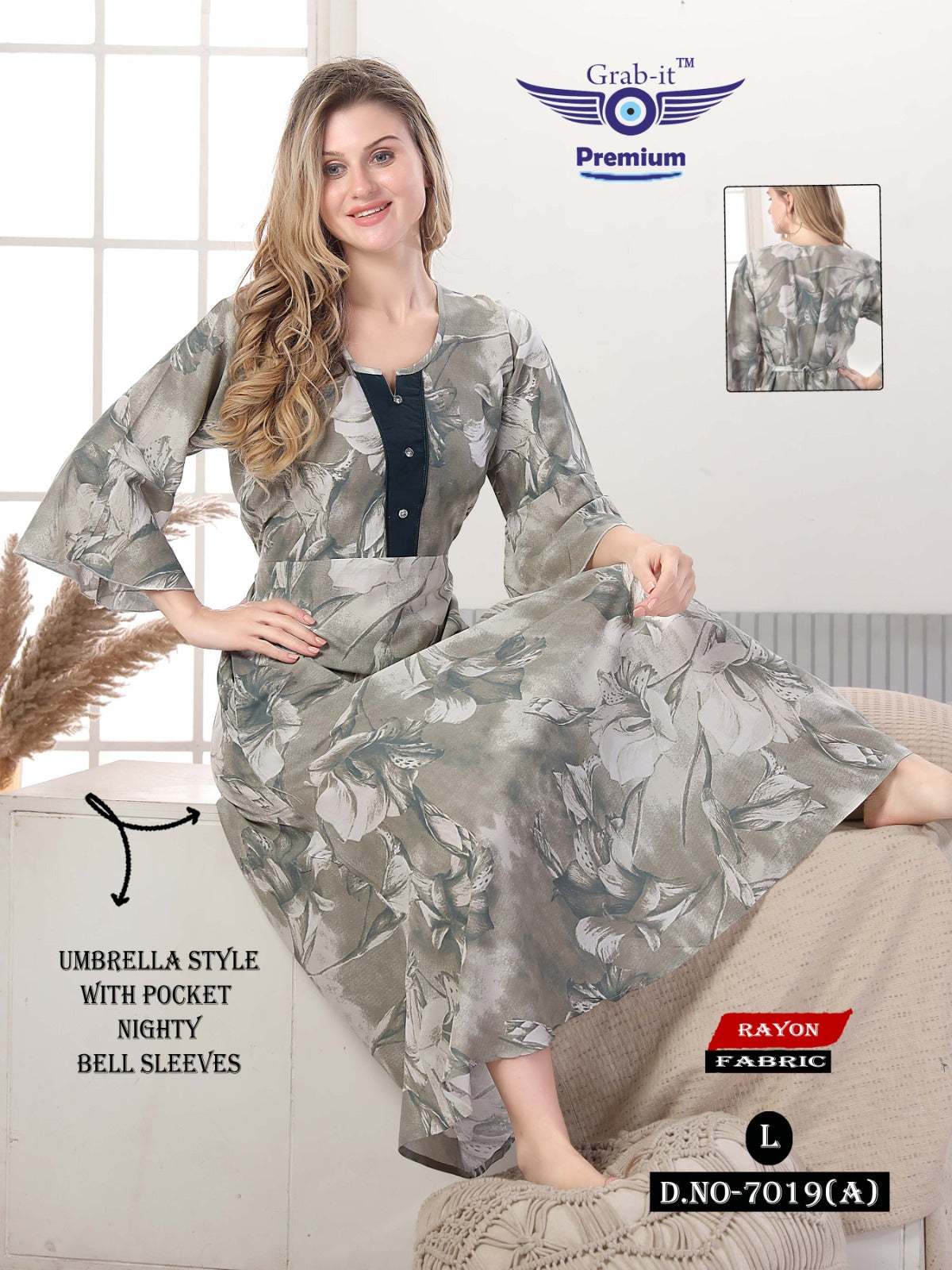 Bell Sleeves Grab It Night Gowns