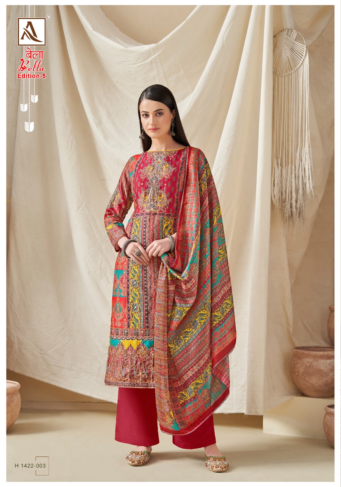 Bella Edition-5 Alok Muslin Plazzo Style Suits