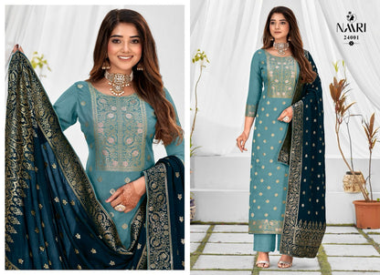 Benz Vol 3 Naari Muslin Jacquard Pant Style Suits