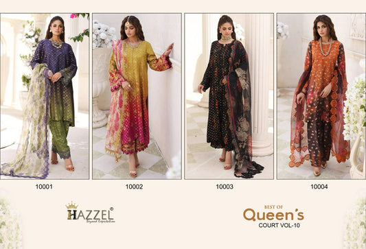 Best Of Queens Court Vol 10 Hazzel Cotton Pakistani Patch Work Suits