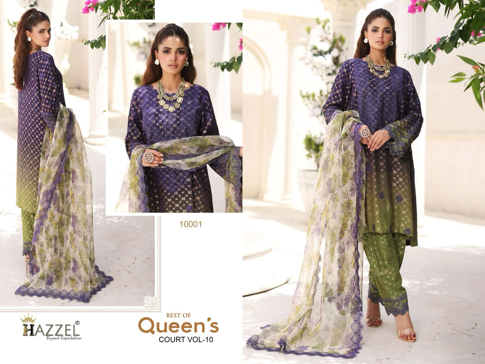 Best Of Queens Court Vol 10 Hazzel Cotton Pakistani Patch Work Suits