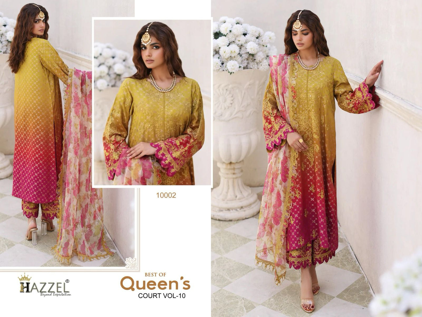 Best Of Queens Court Vol 10 Hazzel Cotton Pakistani Patch Work Suits