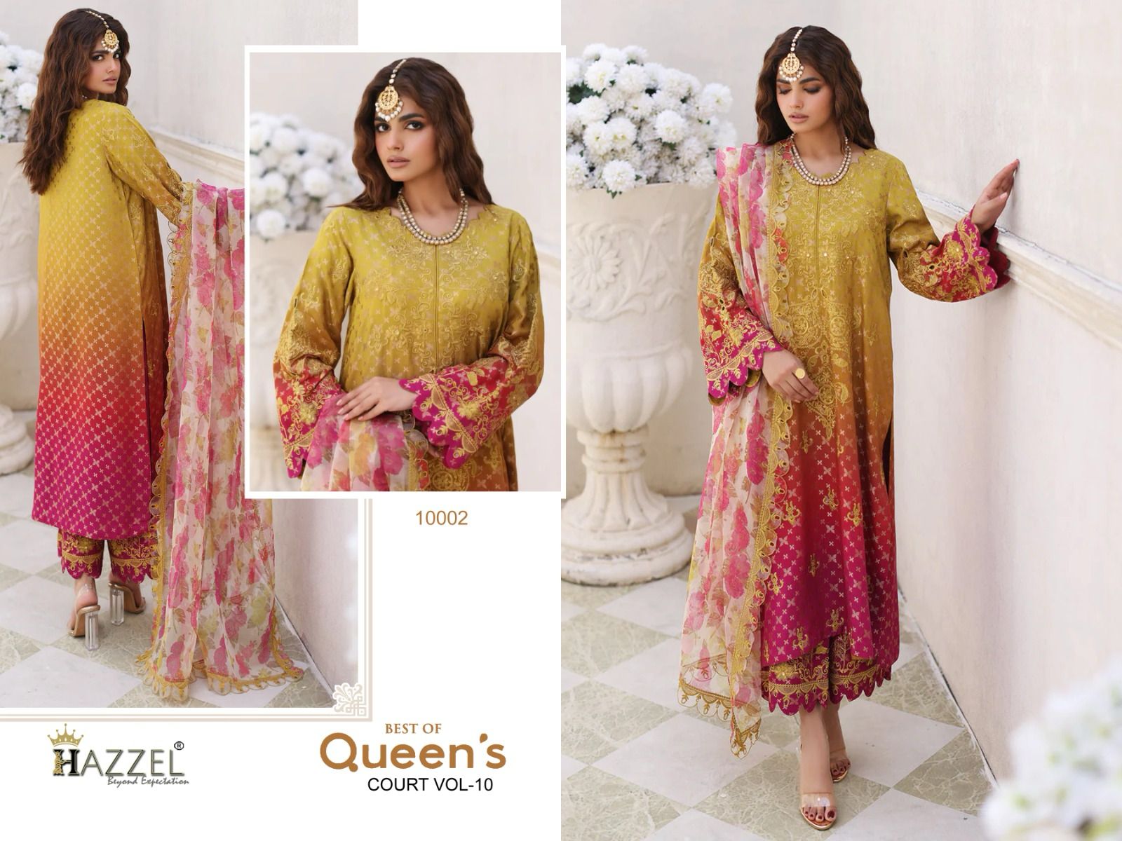 Best Of Queens Court Vol 10 Hazzel Cotton Pakistani Patch Work Suits