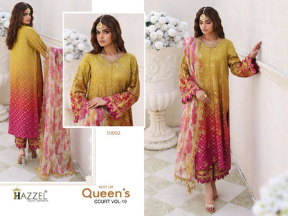 Best Of Queens Court Vol 10 Hazzel Cotton Pakistani Patch Work Suits