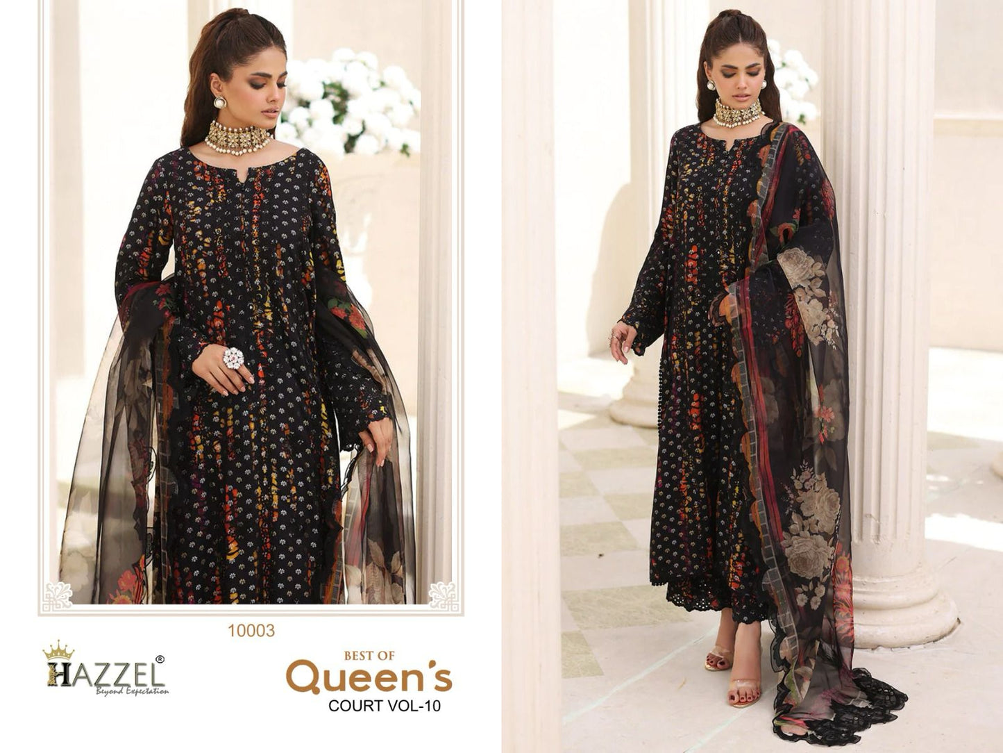 Best Of Queens Court Vol 10 Hazzel Cotton Pakistani Patch Work Suits