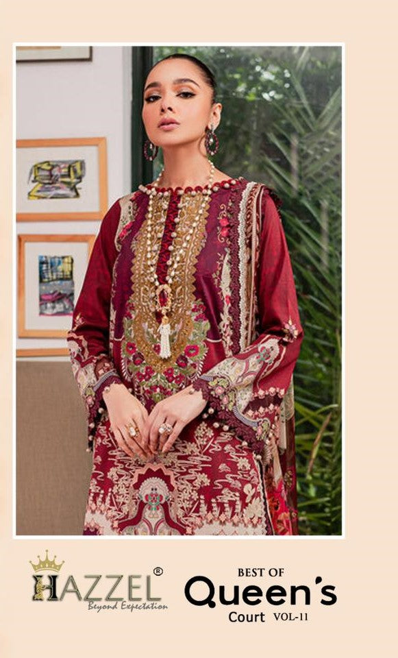 Best Of Queens Court Vol 11 Hazzel Cotton Pakistani Patch Work Suits