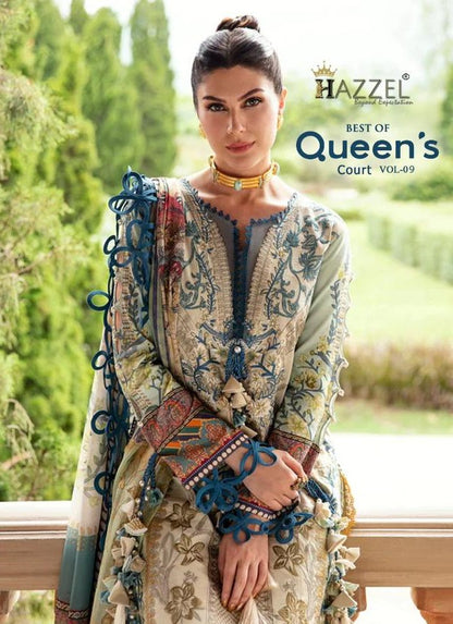 Best Of Queens Court Vol 9 Hazzel Cotton Pakistani Patch Work Suits