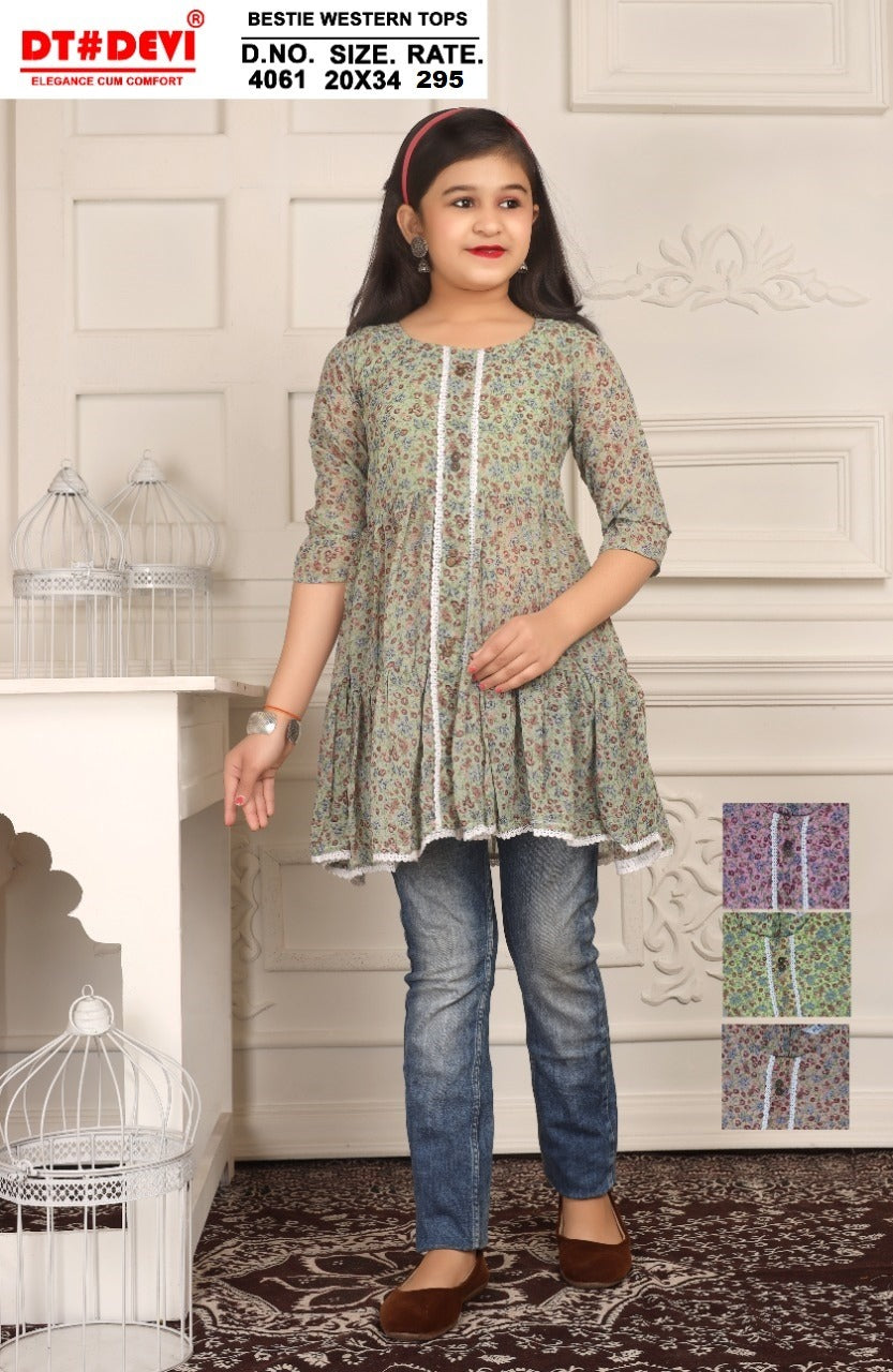 Bestie-S4061 Dt Devi Georgette Girls Top