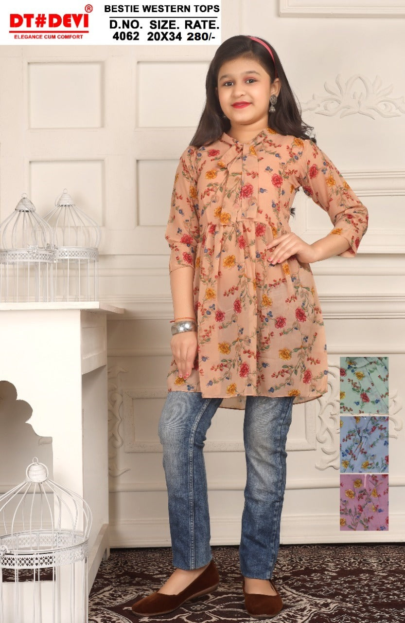 Bestie-S4062 Dt Devi Georgette Girls Top