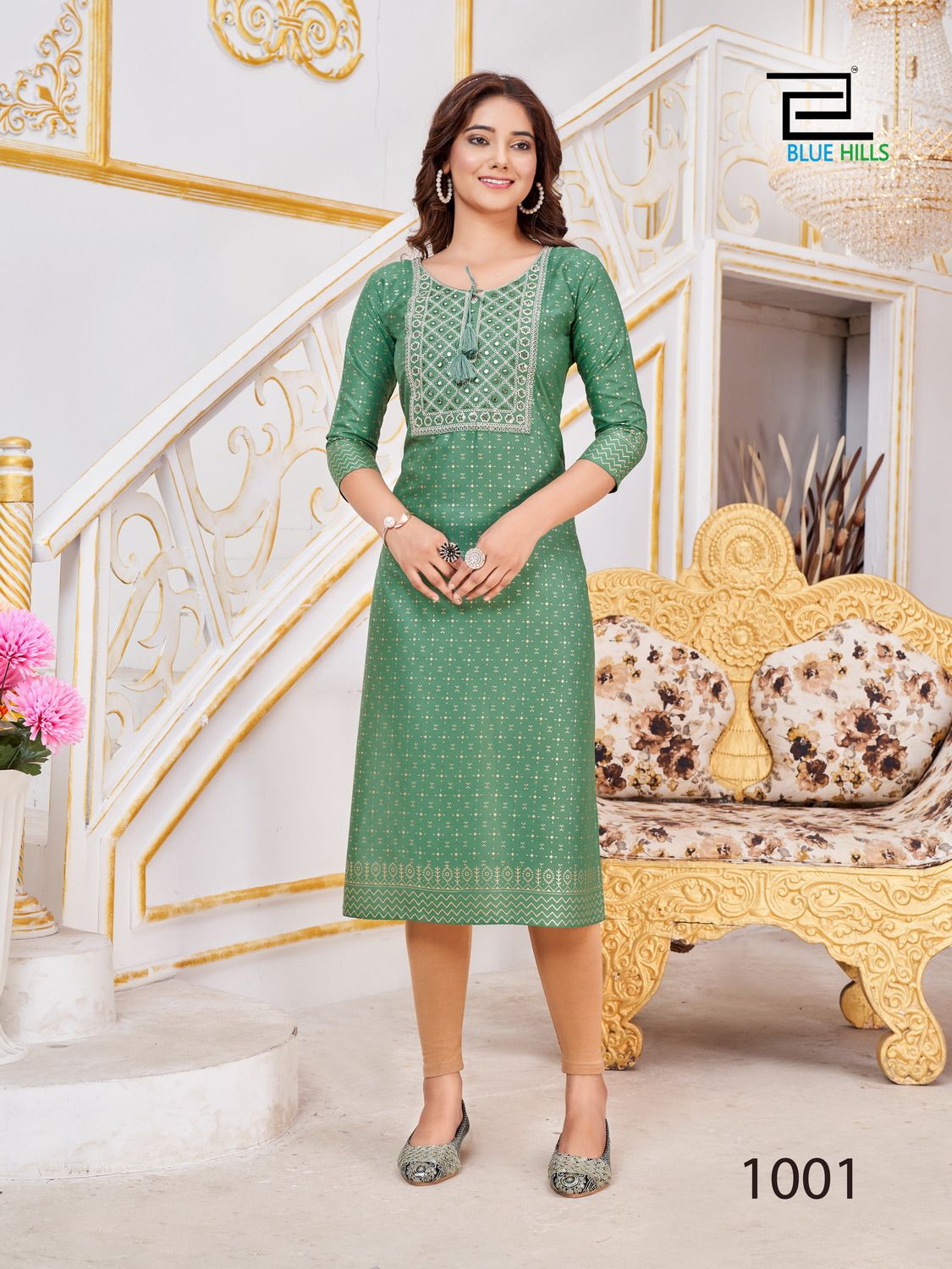 Big Boss Blue Hills Rayon Long Straight Kurti