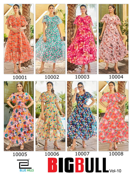 Bigbull Vol 10 Blue Hills Georgette Midi Dress