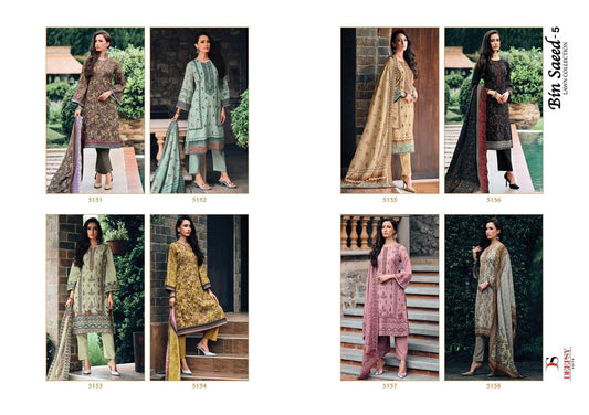 Bin Saeed Lawn-5 Deepsy Cotton Pakistani Readymade Suits