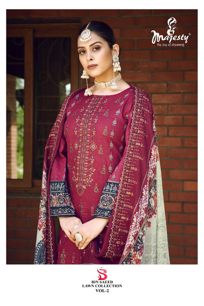 Bin Saeed Lawn Vol 2 Majesty Cotton Karachi Salwar Suits