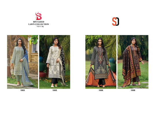 Bin Saeed Lawn Vol 6 Nx Shraddha Designer Cotton Karachi Salwar Suits