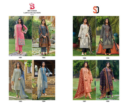 Bin Saeed Lawn Vol 6 Shraddha Designer Cotton Karachi Salwar Suits