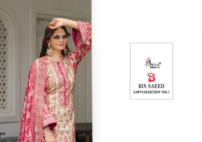 Bin Saeed Lawn Vol 7 Shree Fabs Lawn Pakistani Readymade Suits