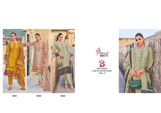 Bin Saeed Lawn Vol 9 Shree Fabs Lawn Cotton Karachi Salwar Suits