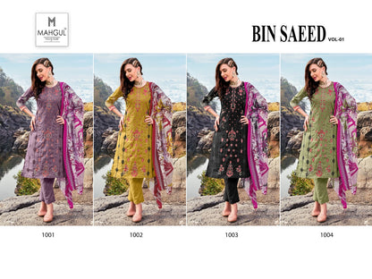 Bin Saeed Vol 1 Mahgul Lawn Cotton Pakistani Salwar Suits