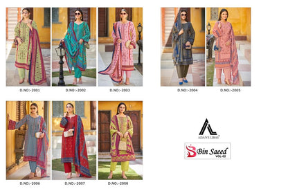 Bin Saeed Vol 2 Adans Libas Cotton Karachi Salwar Suits