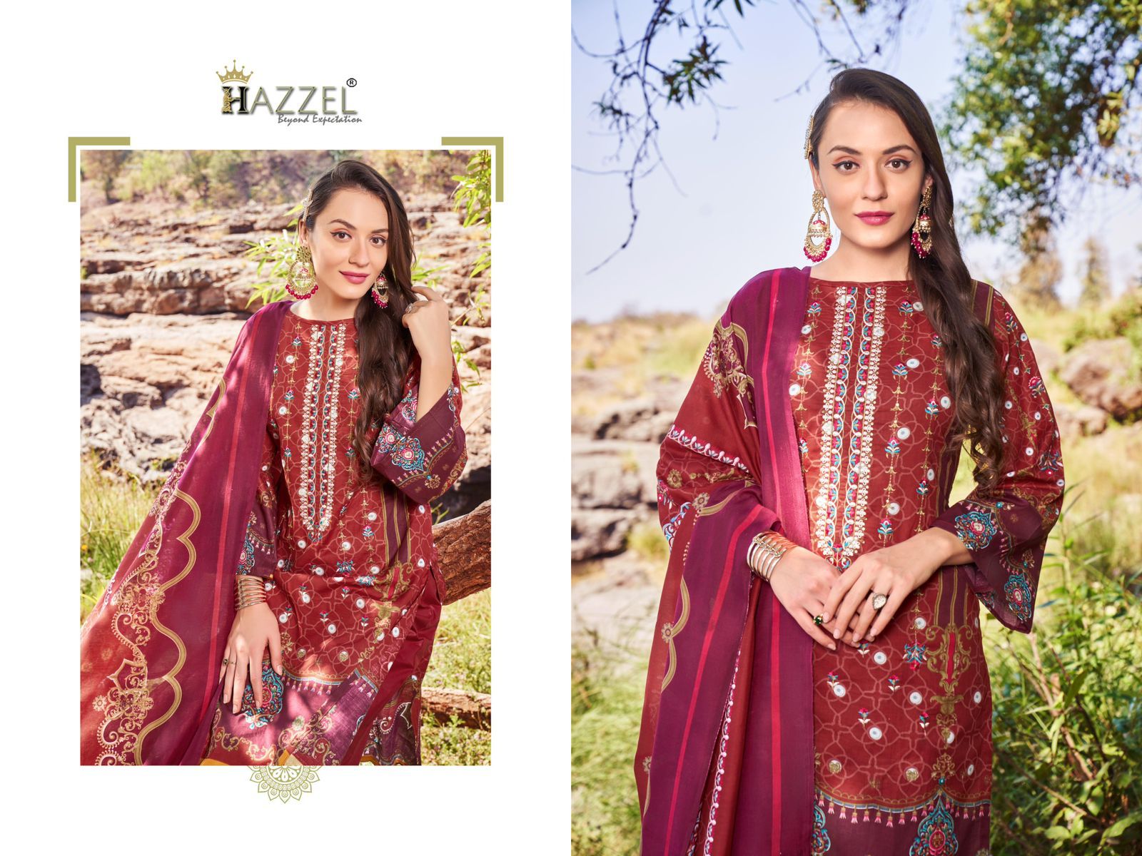 Bin Saeed Vol 3 Hazzel Lawn Cotton Karachi Salwar Suits