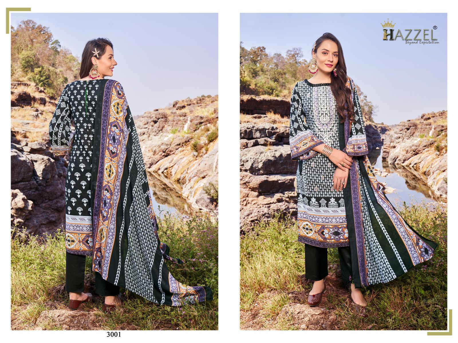 Bin Saeed Vol 3 Hazzel Lawn Cotton Karachi Salwar Suits