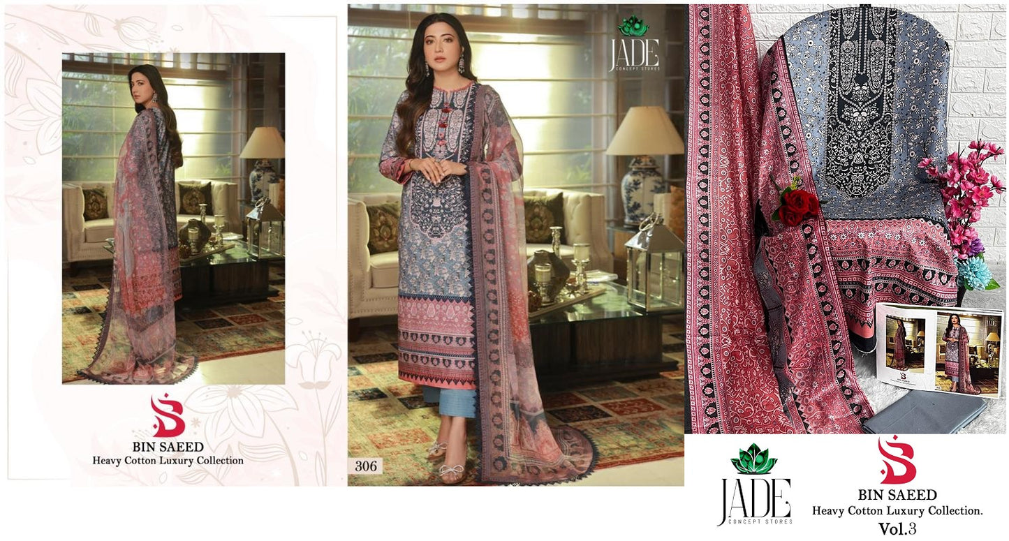 Bin Saeed Vol 3 Jade Karachi Salwar Suits