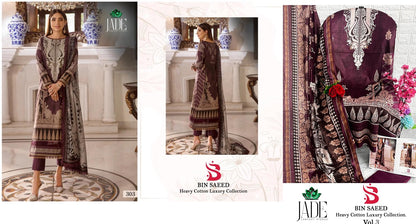 Bin Saeed Vol 3 Jade Karachi Salwar Suits