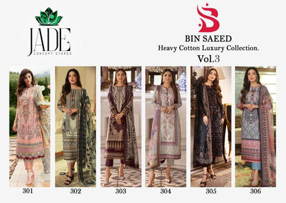 Bin Saeed Vol 3 Jade Karachi Salwar Suits