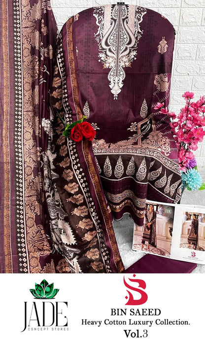 Bin Saeed Vol 3 Jade Karachi Salwar Suits