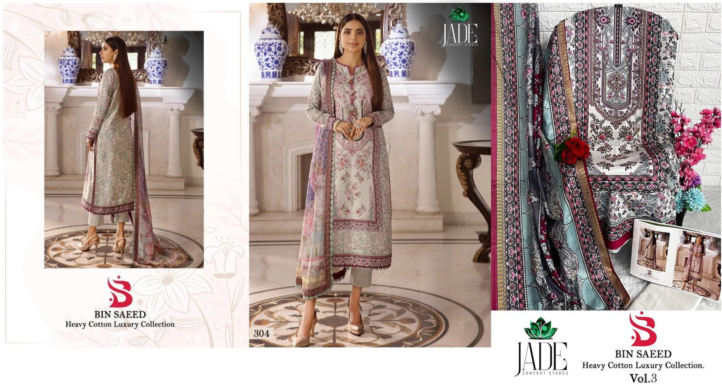 Bin Saeed Vol 3 Jade Lawn Cotton Karachi Salwar Suits