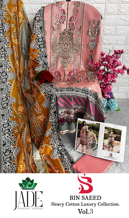 Bin Saeed Vol 3 Jade Karachi Salwar Suits