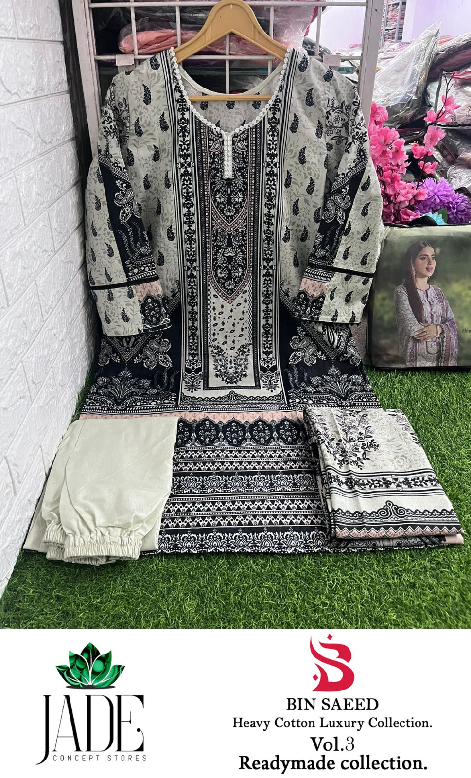 Bin Saeed Vol 3 Jade Lawn Cotton Pakistani Readymade Suits