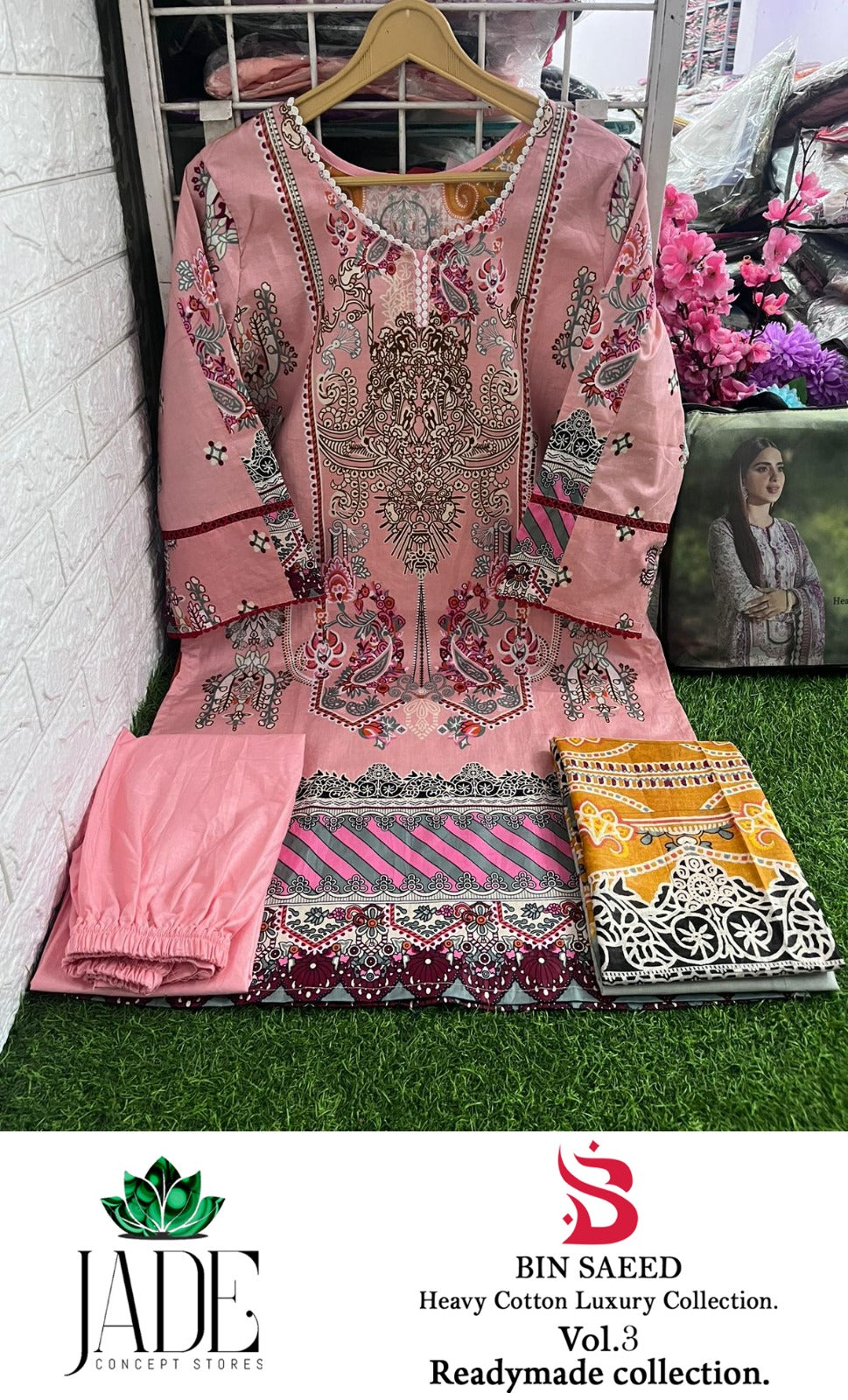Bin Saeed Vol 3 Jade Lawn Cotton Pakistani Readymade Suits