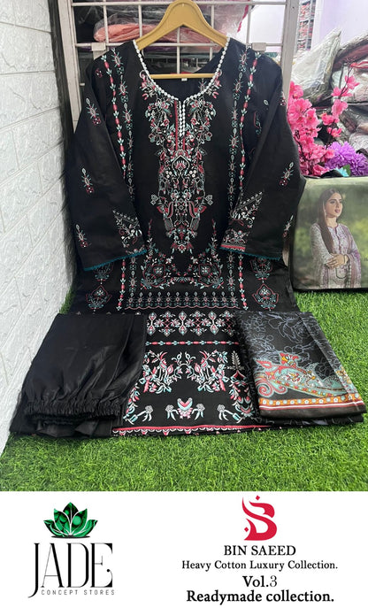 Bin Saeed Vol 3 Jade Lawn Cotton Pakistani Readymade Suits