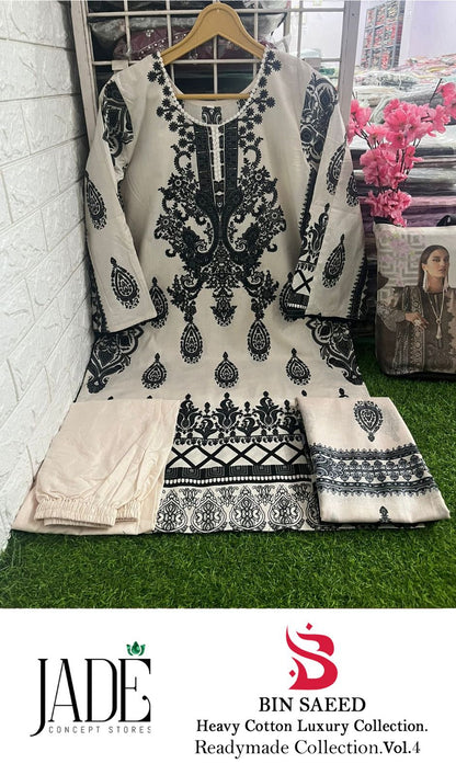 Bin Saeed Vol 4 Jade Cotton Lawn Pakistani Readymade Suits