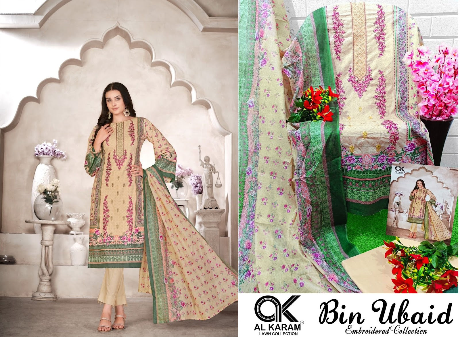 Bin Ubaid Al Karam Cambric Karachi Salwar Suits