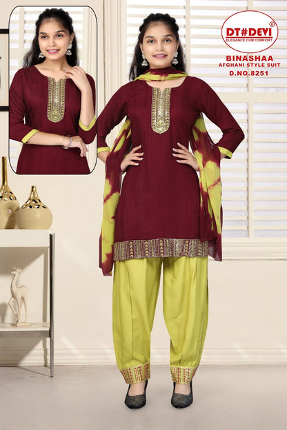 Binashaa-8251 Dt Devi Rayon Readymade Suits