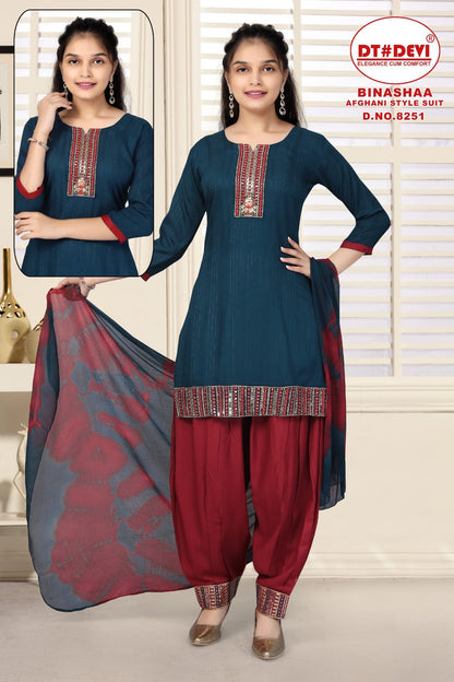 Binashaa-8251 Dt Devi Rayon Readymade Suits