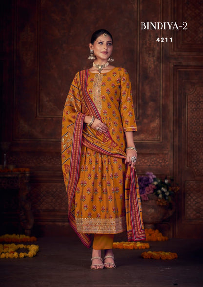 Bindiya 2 Rang Muslin Pant Style Suits
