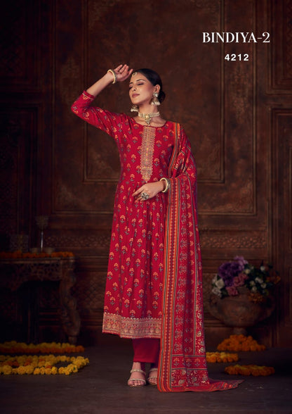 Bindiya 2 Rang Muslin Pant Style Suits