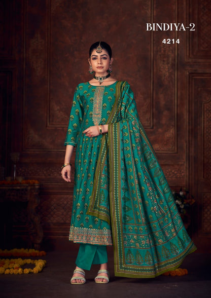 Bindiya 2 Rang Muslin Pant Style Suits