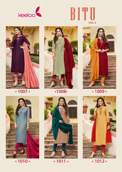 Bitu Vol 2 Keeloo Rayon Readymade Pant Style Suits