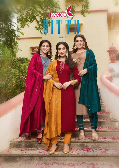 Bitu Vol 2 Keeloo Rayon Readymade Pant Style Suits