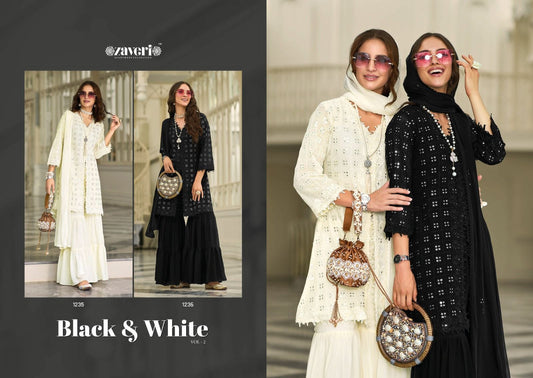 Black N White Vol 2 Zaveri Georgette Readymade Sharara Suits