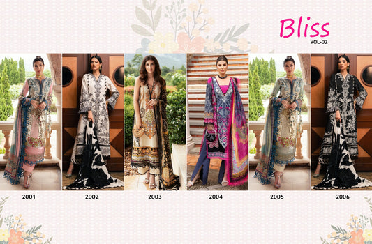 Bliss Vol 2 Shraddha Designer Lawn Cotton Pakistani Patch Work Suits