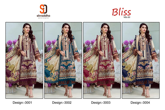 Bliss Vol 3 Shraddha Designer Lawn Cotton Pakistani Patch Work Suits