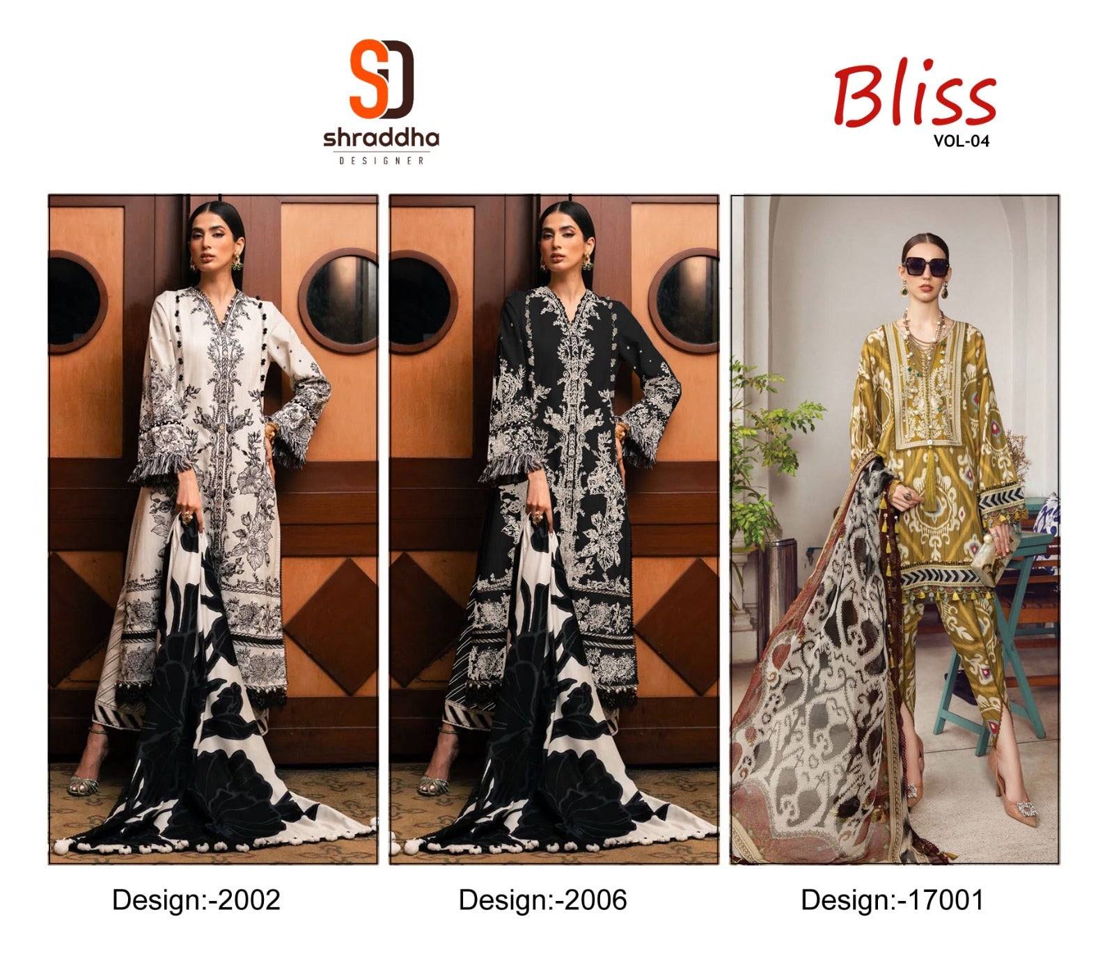 Bliss Vol 4 Shraddha Designer Lawn Cotton Pakistani Patch Work Suits